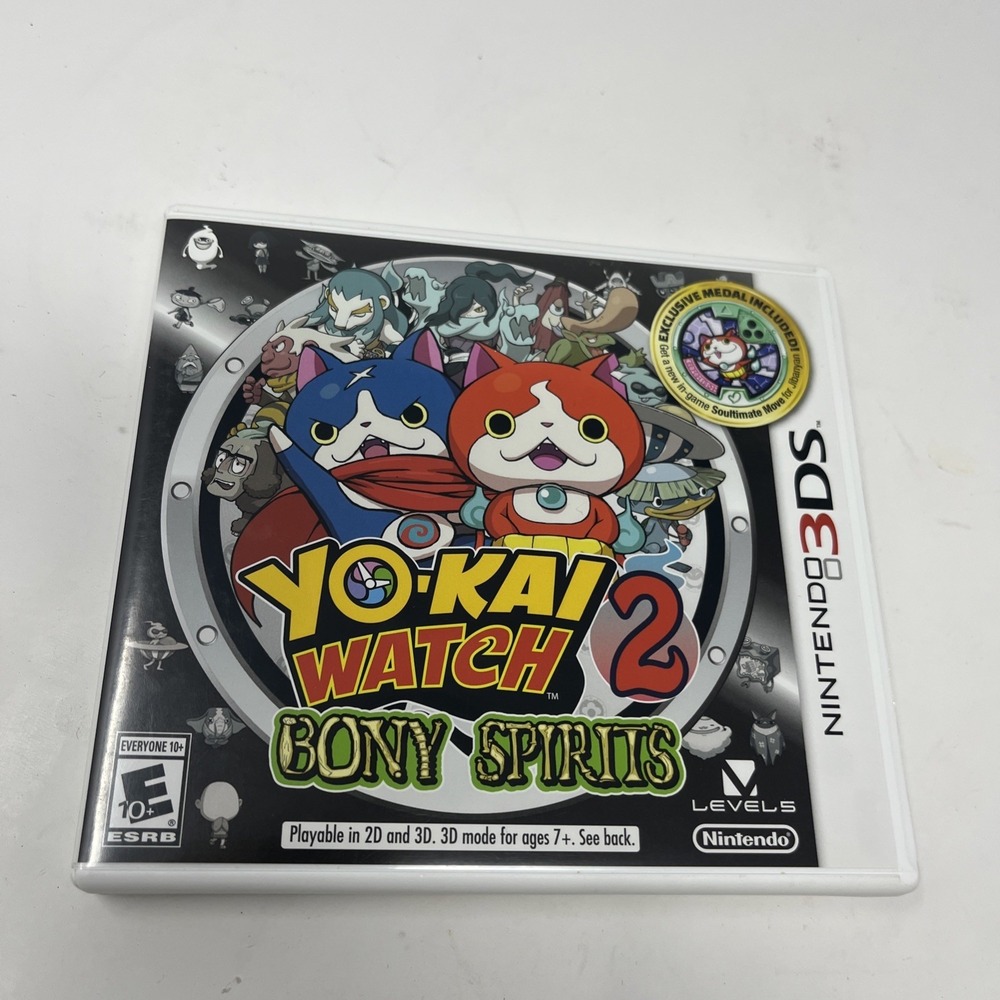 YO-KAI WATCH 2: Bony Spirits (Nintendo 3DS,‎ 2016) Case ONLY (NO GAME)